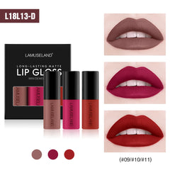 Mini 12 Colors Liquid Lip Gloss Waterproof Non-stick 24 Hours Long Lasting Velvet Matte Lipstick Lip Gloss Cosmetic Makeup Care
