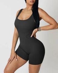 High Elastic Integrated Tight Fitting Jumpsuit Aerial Beauty Back Yoga Suit Seamless Jumpsuit for Women