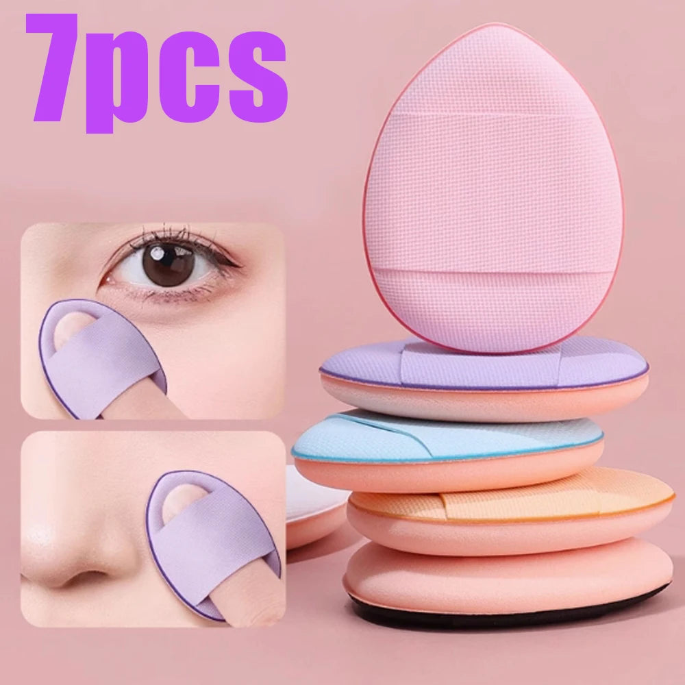 10/7pcs Mini Cotton Triangle Makeup Finger Soft Makeup Puff Shaping Sponge Powder Cosmetics Foundation Make-Up Cosmetics Finger