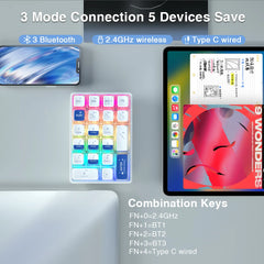 LEOBOG K21 Number Pad Mechanical Numeric Keypad Bluetooth 21 Key Transparent Photoshop Accounting Numpad Esports Gaming Keyboard