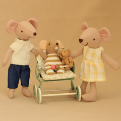 1:12 Miniature Artificial Furniture Baby Stroller Lotus Root Pink Light Green Suitable for Bjd Ob11 Doll House Home Furnishings