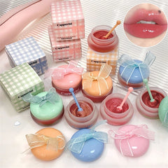 1pc Cute Little Milk Honey Lipgloss Moisturizing Mirror Water Lipgloss Sexy Red Lip Tint Lip Balm Lip Makeup Korean Cosmetics