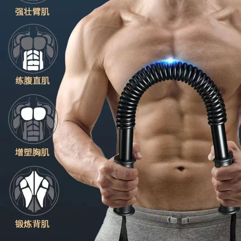 40/50kg Arm strength bar chest expander hand training Speed arm tension belt spring Arm chest muscle exercise Fitness equipment