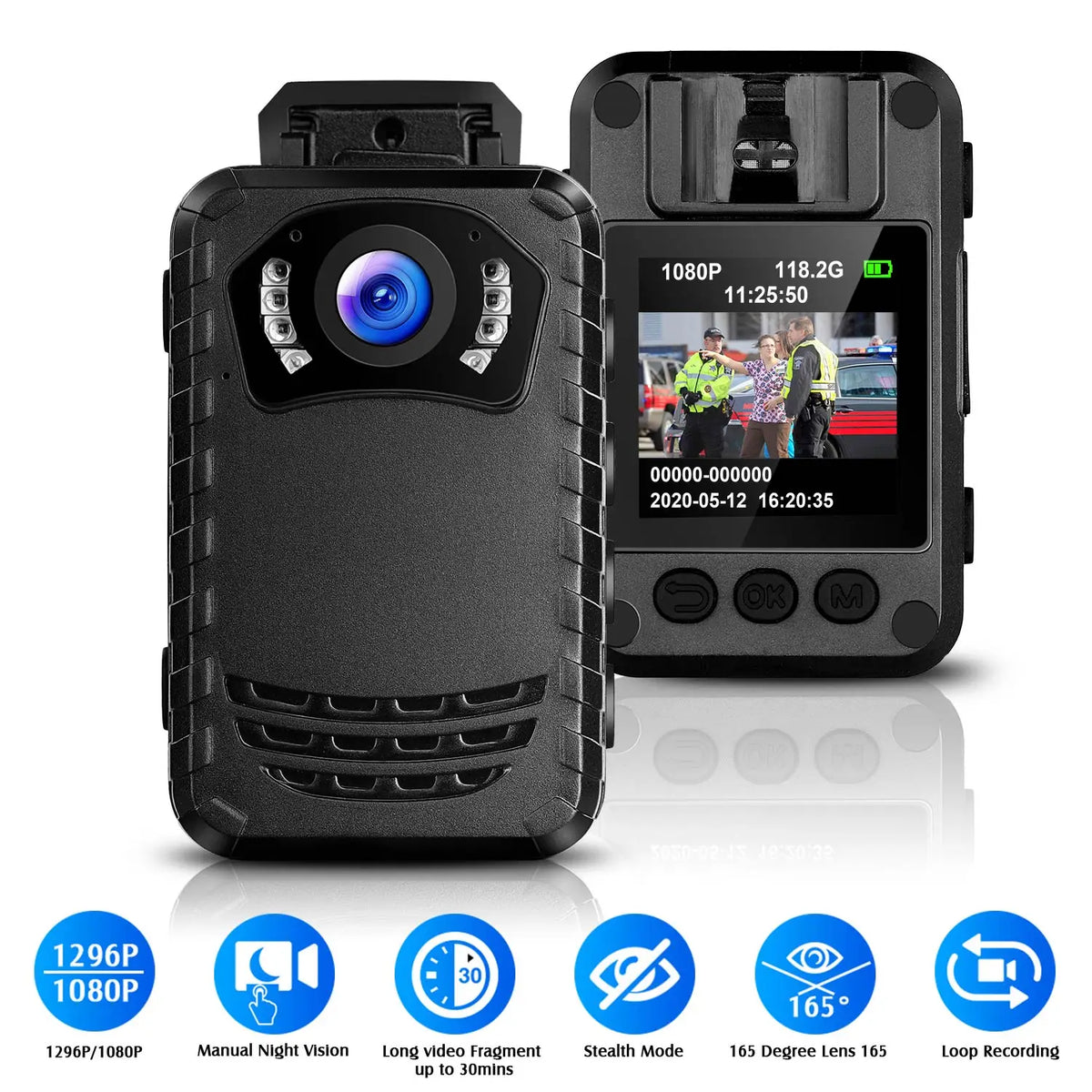 BOBLOV Full HD 1296P N9 Mini Body Camera Portable Night Vision Police Wearable Cameras Support 256G DVR Bodycam Dropshipping