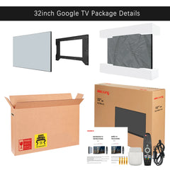 Soulaca 32 inches Large Smart TV Mirror 4K Screen Vanishing IPX6 Waterproof for Bathroom SPA Google System WiFi Bluetooth