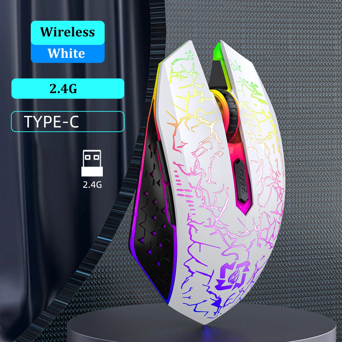 Bluetooth 5.2 Wireless Mouse RGB Gaming Mouse Silent Mouse Rechargeable Mouse 800-1200-1600 DPI Mouse Mice for PC Laptop Macbook