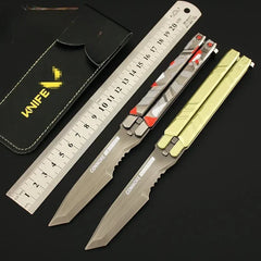 1 Pc 21cm Butterfly Knife-Camouflage Red Alloy Valorant Peripheral Reconnaissance Throwing Knife Weapon Model Toy