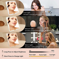 LED Cosmetic Case With Mirror Lights Cosmetic Bag Large Capacity Premium Feeling Cosmetic Bag Makeup Bag For Women