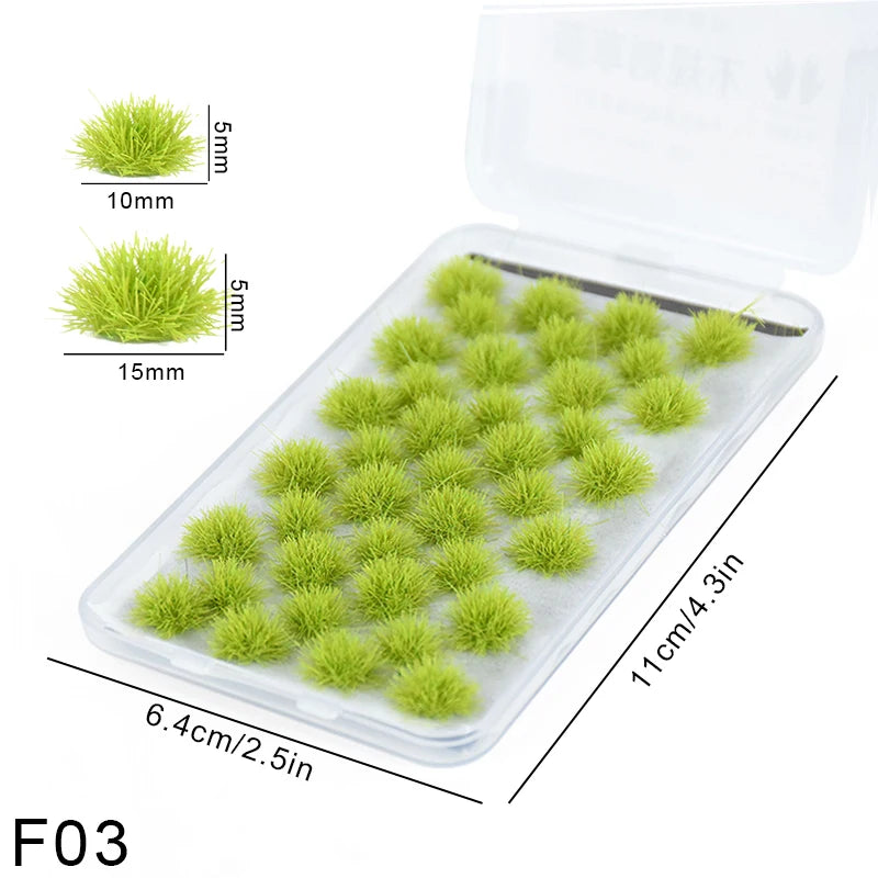 39Pcs/Box Artificial Grass Tufts DIY Miniature Wargame Scenery Modeling Terrain Railway Wild Lawn Home Desktop Flowerpot Decor