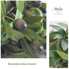 Artificial Olive Green Leaves Tree Branches Christmas Fruit Artificial Plants Photo Props Home Wedding Decortion Silk Flowers