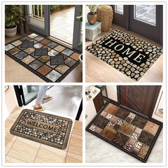 Stone And Tile Pattern Doormat Non-Slip Bath Mat 100% Polyester Living Room Bedroom Kitchen Rug Indoor Outdoor Home Decor Carpet