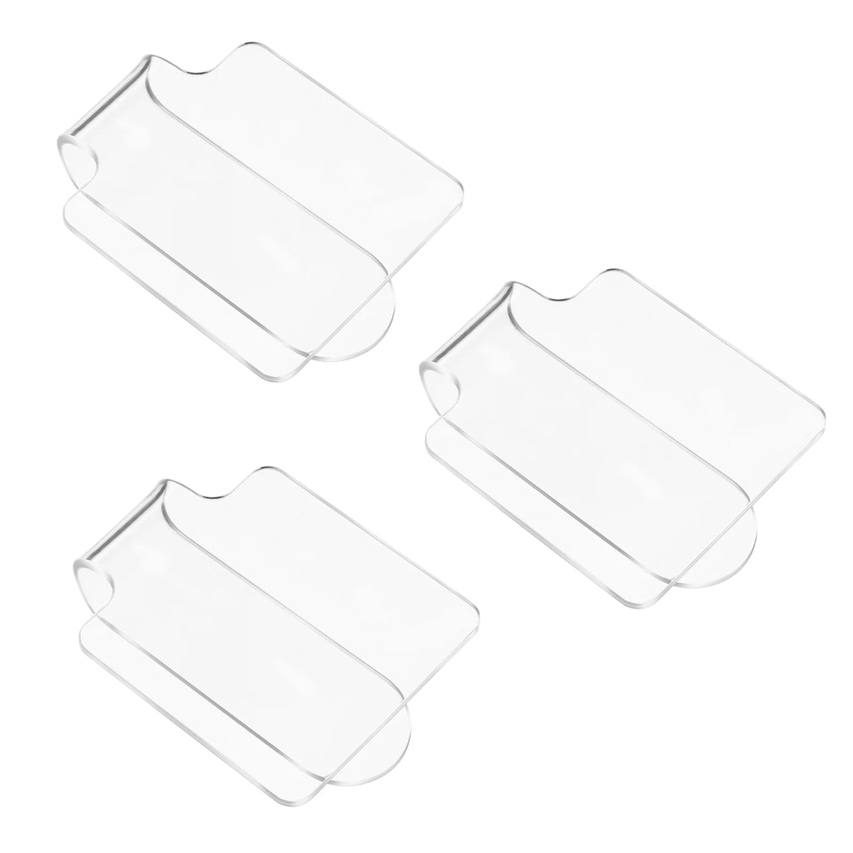 Minkissy 3pcs Acrylic Makeup Palettes Mixing Tray Clear Hand-held Palettes for Cosmetics Nail