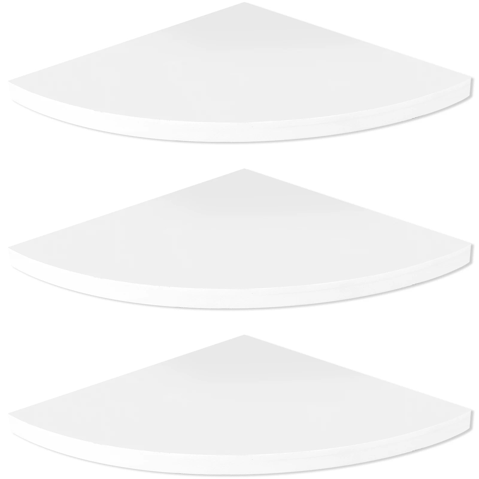 3Pcs Wall Mounted Decorative Shelf White Corner Rack Multipurpose Storage Organizer for Home Bedroom Living Room Bathroom Decor